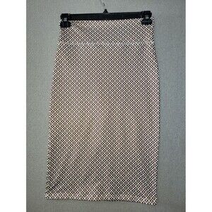 Soho Lady Size PM Beige and Brown Geo-Print Pencil Skirt
